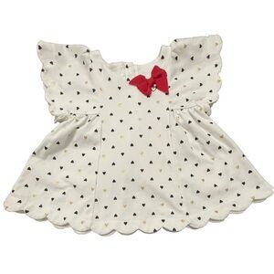 Isaac Mizrahi Girls 24M Dress Scalloped Edge Gold and Black Hearts Valentine’s